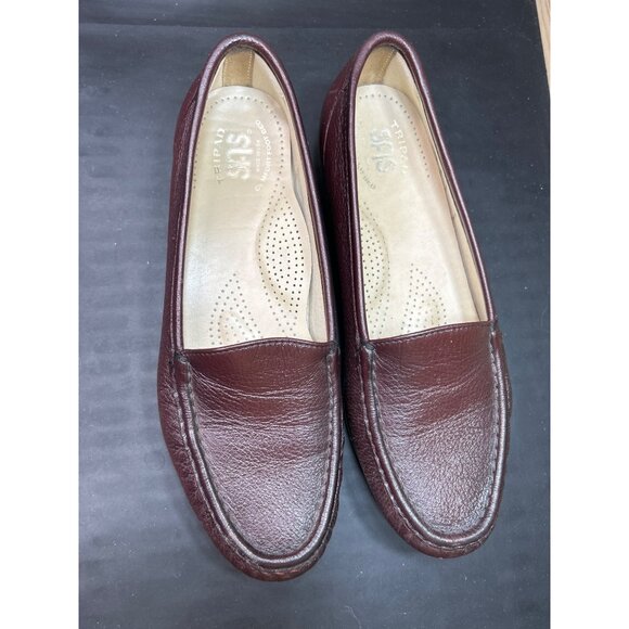 SAS Womens Tripad Comfort Foot Bed Leather Loafers Size 8 Burgundy - Picture 3 of 9
